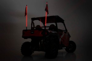 LED Whip Lights (2) - Rough Country - 4' Long - Multi-Color
